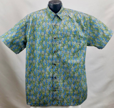 Reverse  Traditional Hawaiian shirt- Made in USA- 100% Cotton